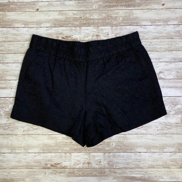 J Crew Black Jacquard Floral Print Pull On Shorts - Picture 4 of 10
